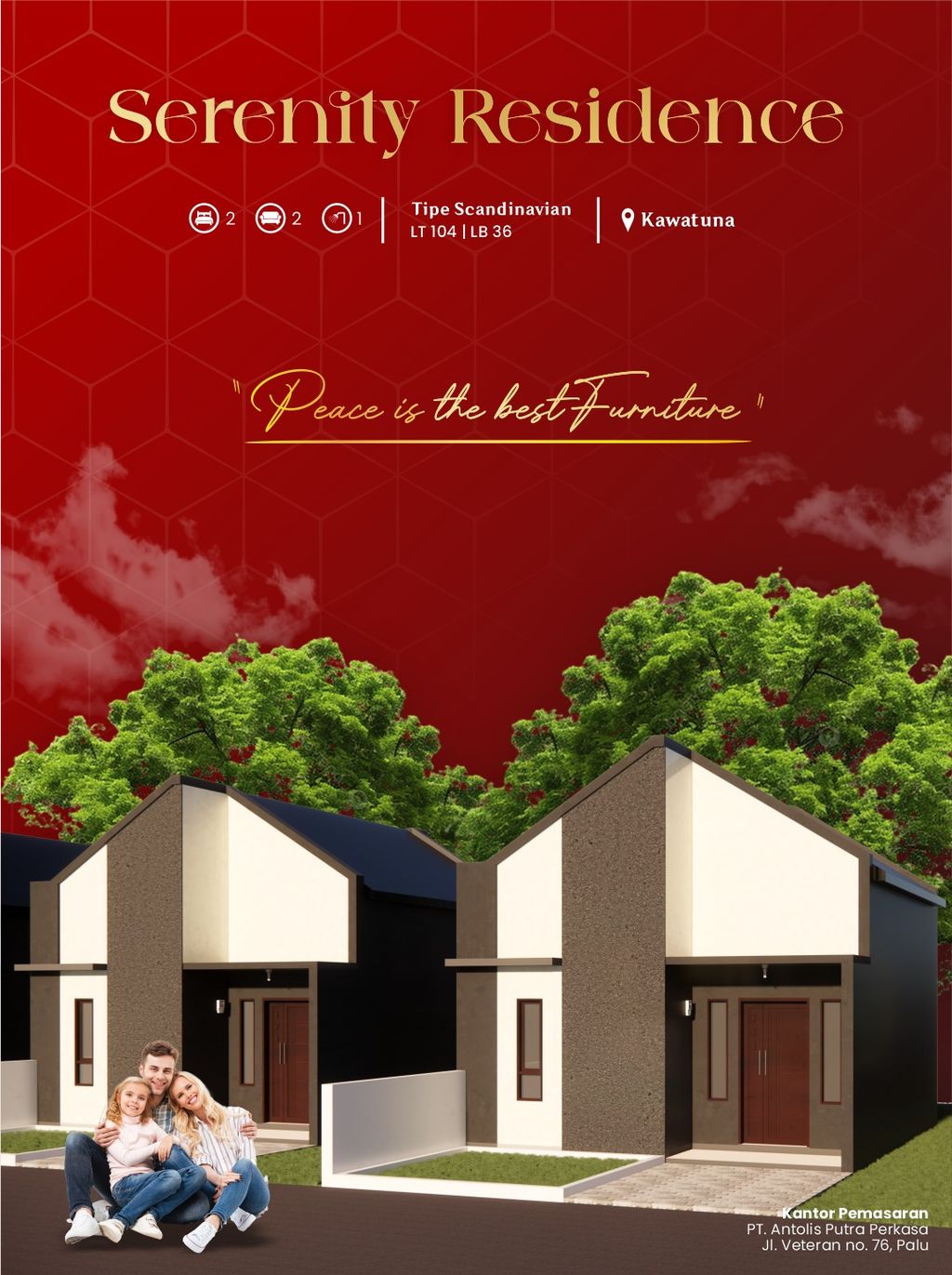 foto tampak rumah tipe 36 perumahan SERENITY RESIDENCE
