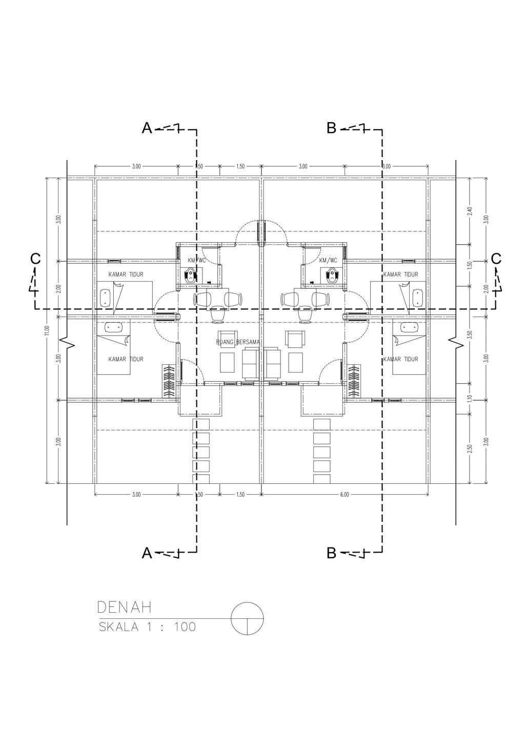foto denah rumah tipe 30/66 perumahan Perumahan Kota Bunga Tembesi
