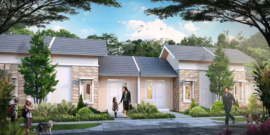 foto tampak rumah tipe Cerbera 1C perumahan CitraIndah City