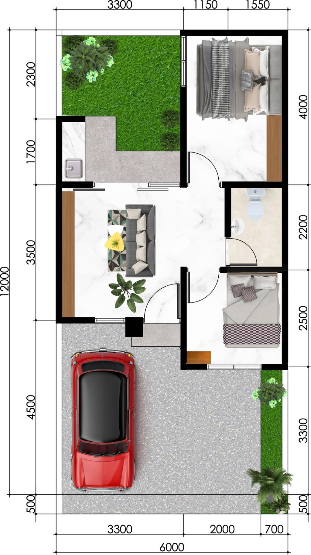 foto denah rumah tipe DHARMAWANGSA perumahan FAMILIA URBAN 1