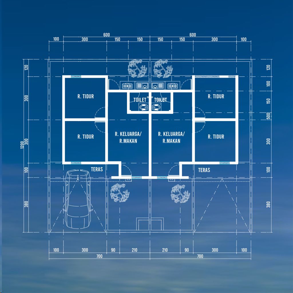 foto denah rumah tipe 36/86 (subsidi) perumahan PERUMAHAN INTI SEJAHTERA TAHAP II