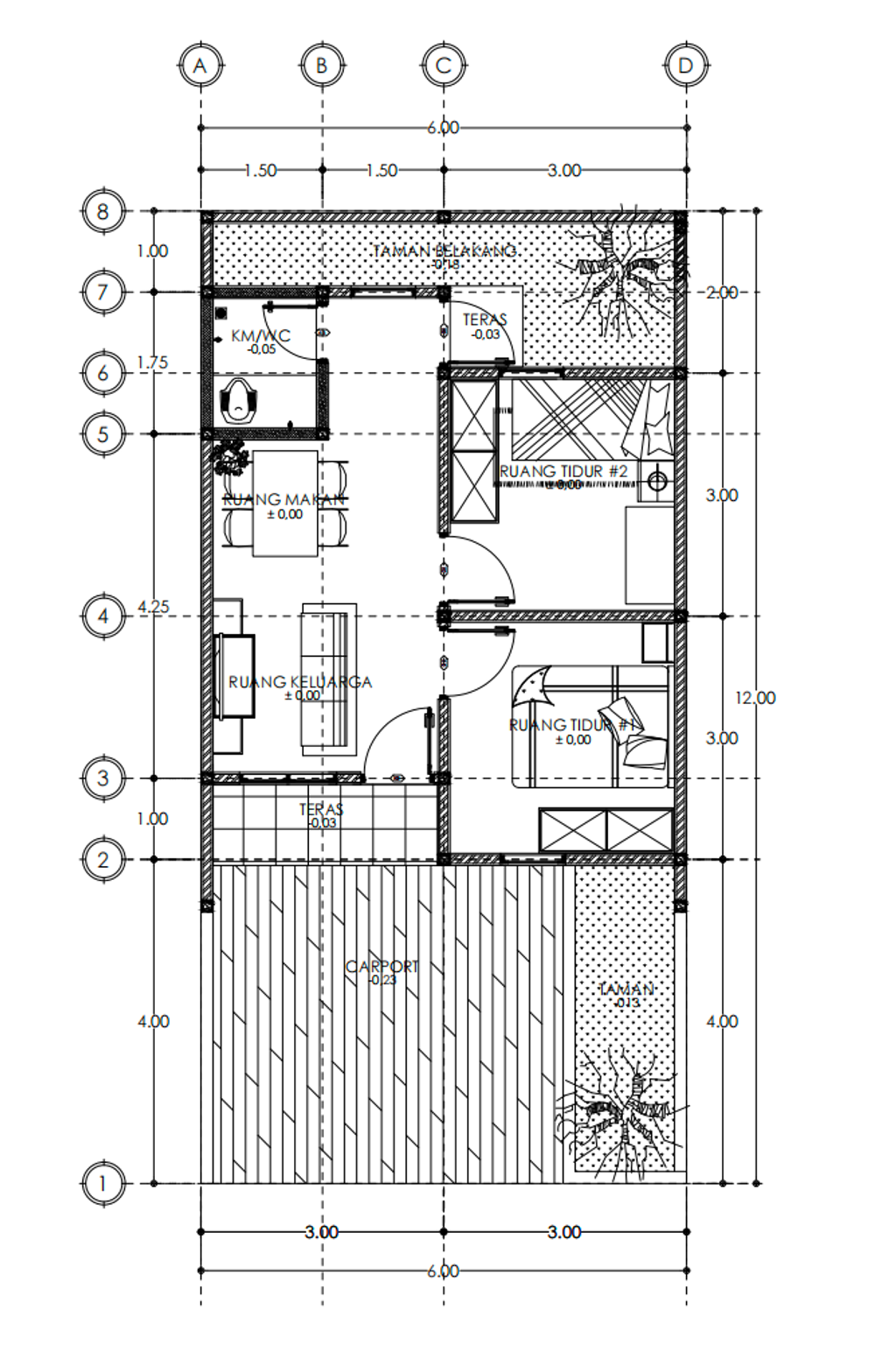 foto denah rumah tipe 36/72 perumahan ROYAL GREEN LAND TAHAP 4