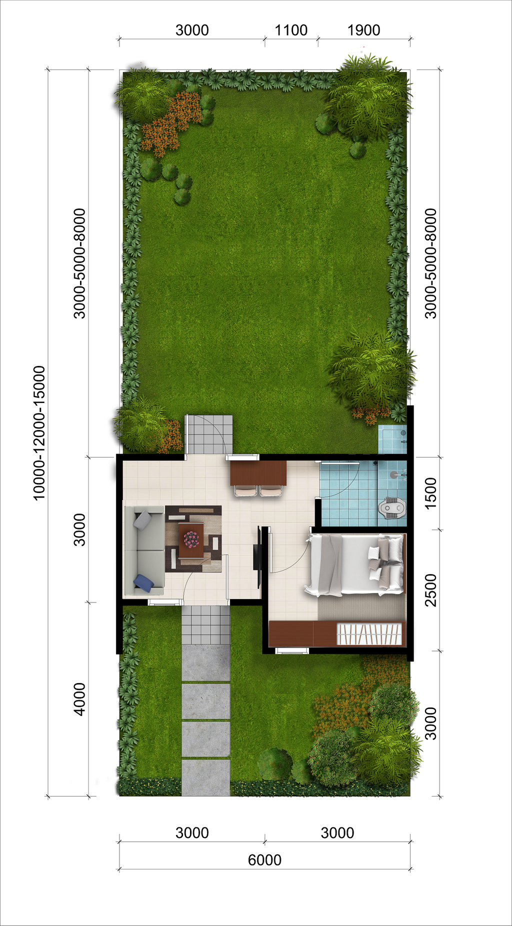 foto denah rumah tipe Cerbera 1C perumahan CitraIndah City