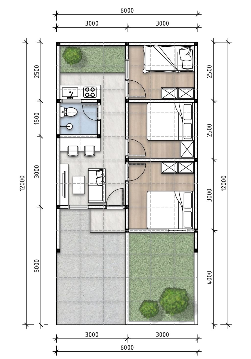 foto denah rumah tipe BIRKA 36/66 (555.000.000) perumahan HARMONI PARK BEKASI