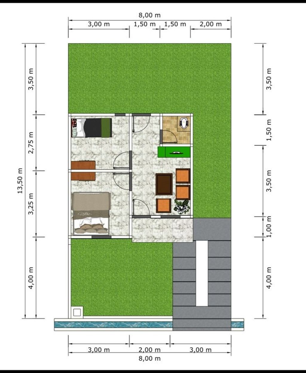 foto denah rumah tipe 36 perumahan MEDAN JAYA RESIDENCE 3