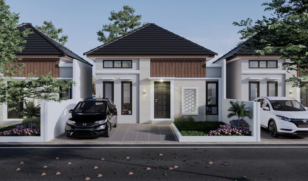 foto tampak rumah tipe 36 perumahan CIBRIA TOWN HOUSE