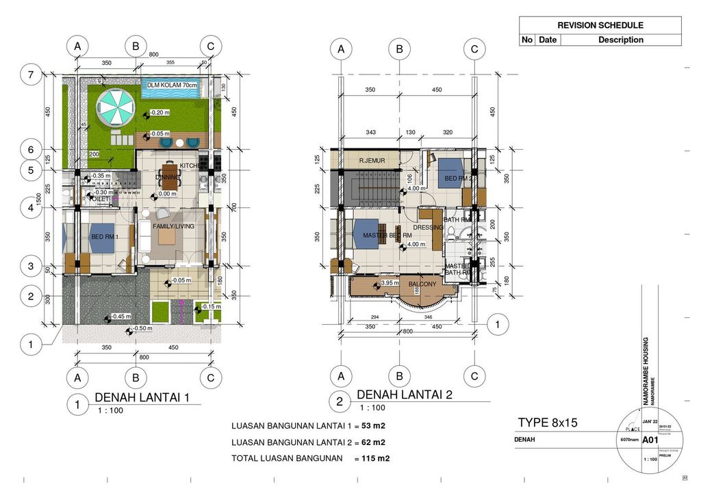 foto denah rumah tipe VILLA 2 LT perumahan CAPITAL RESIDENCE