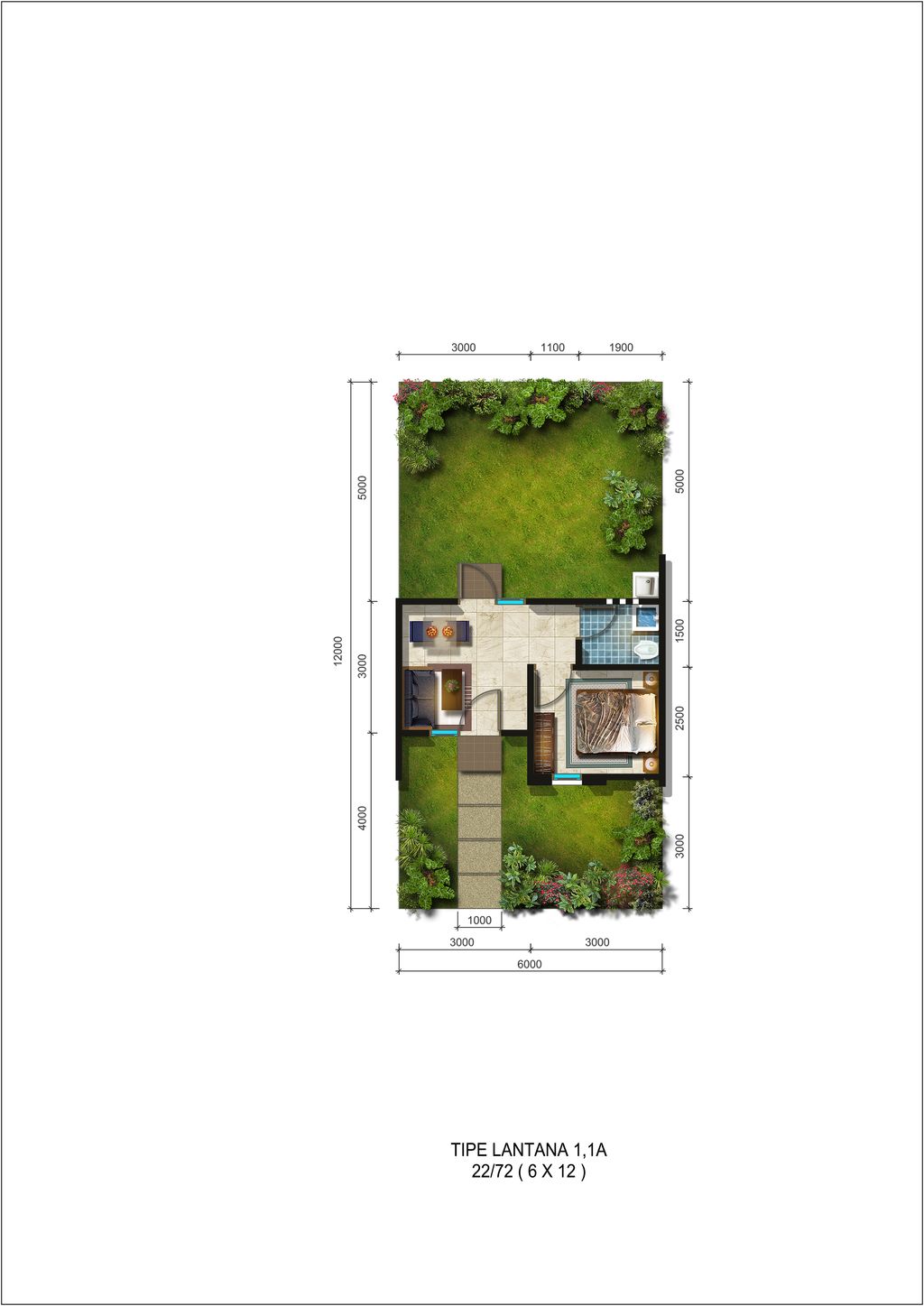 foto denah rumah tipe Lantana 1 perumahan CitraIndah City