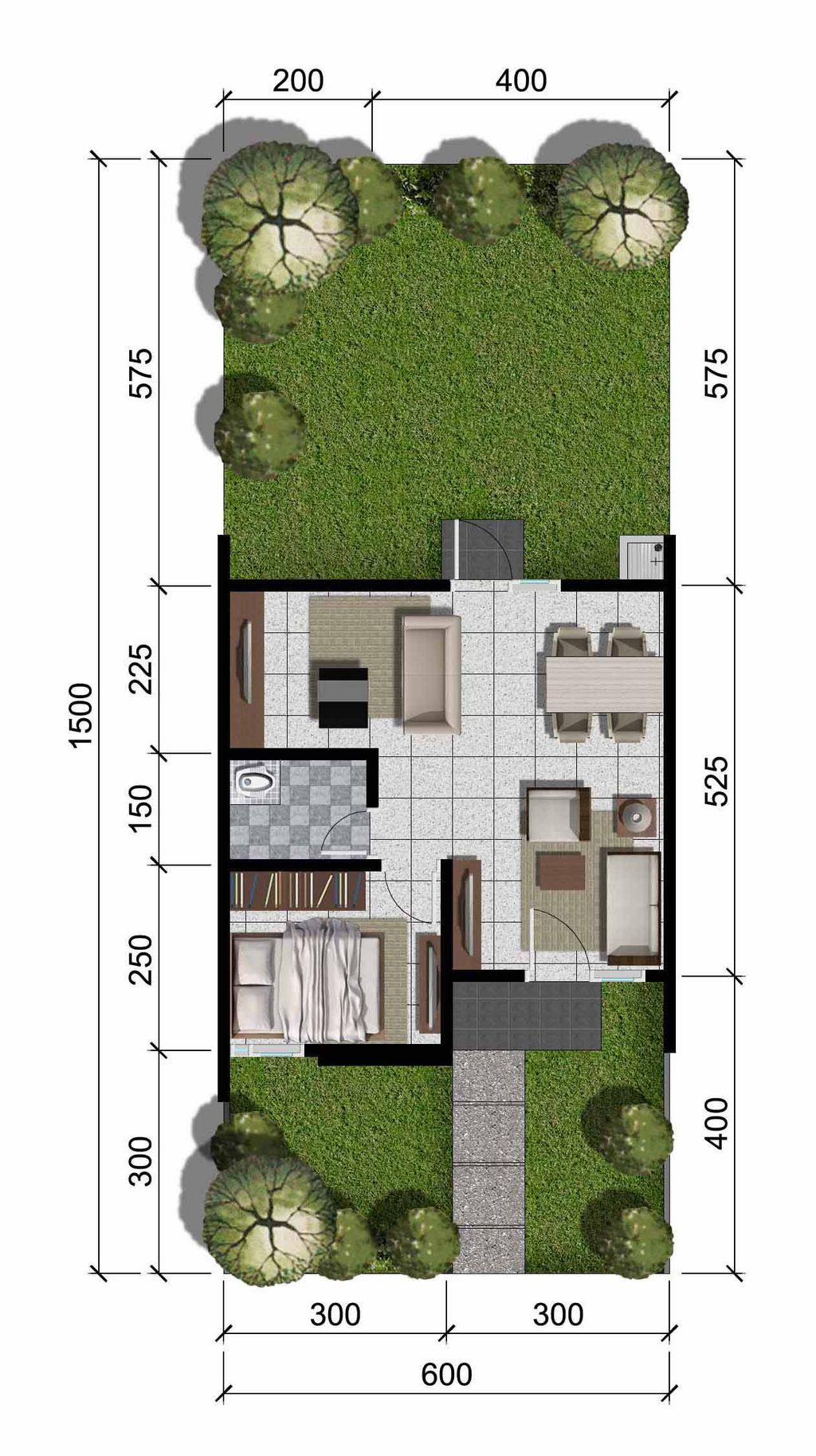 foto denah rumah tipe Tectona 2b perumahan CitraIndah City