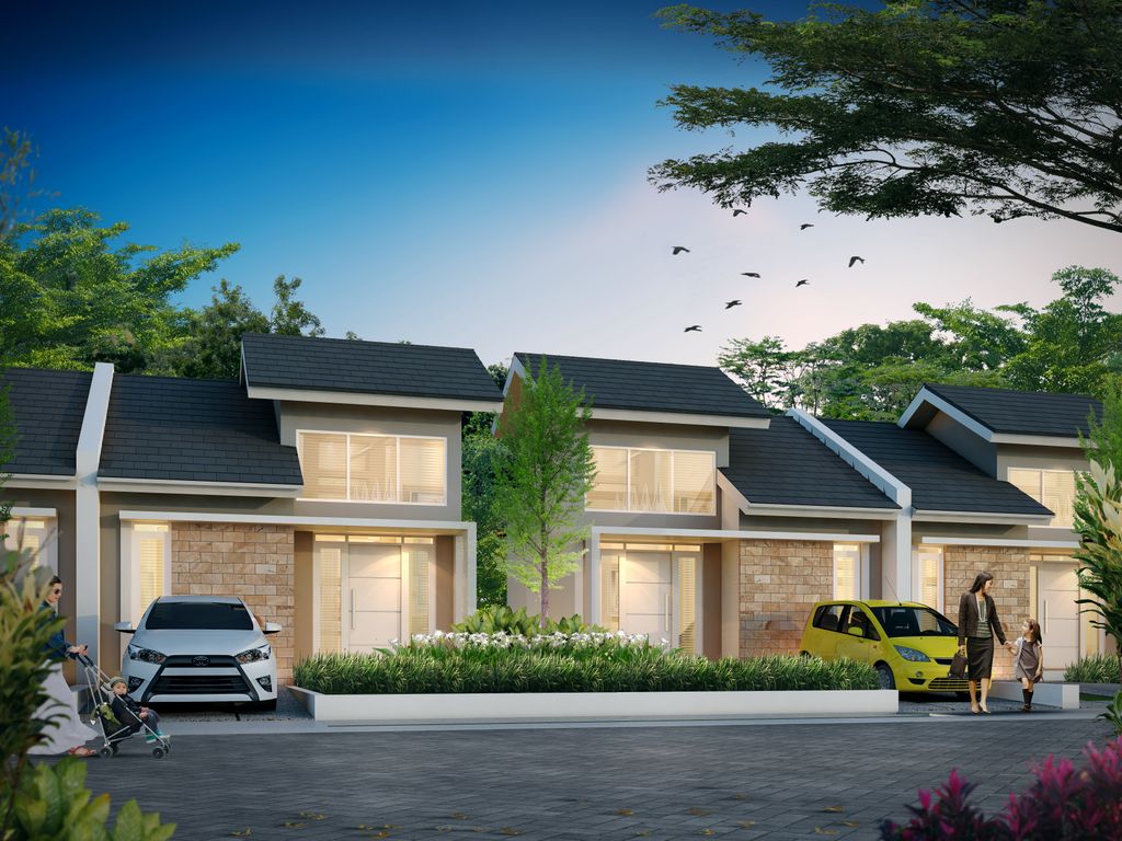foto tampak rumah tipe Salvia 2 perumahan CitraIndah City Bukit Salvia