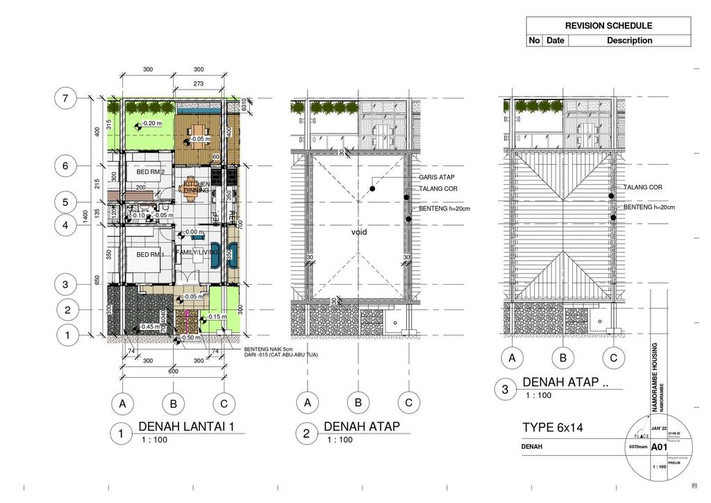 foto denah rumah tipe VILLA 1 LT perumahan CAPITAL RESIDENCE