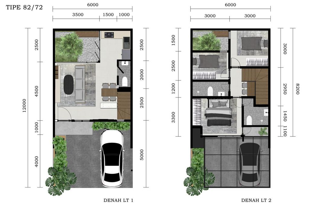 foto denah rumah tipe Luna perumahan Nora Park