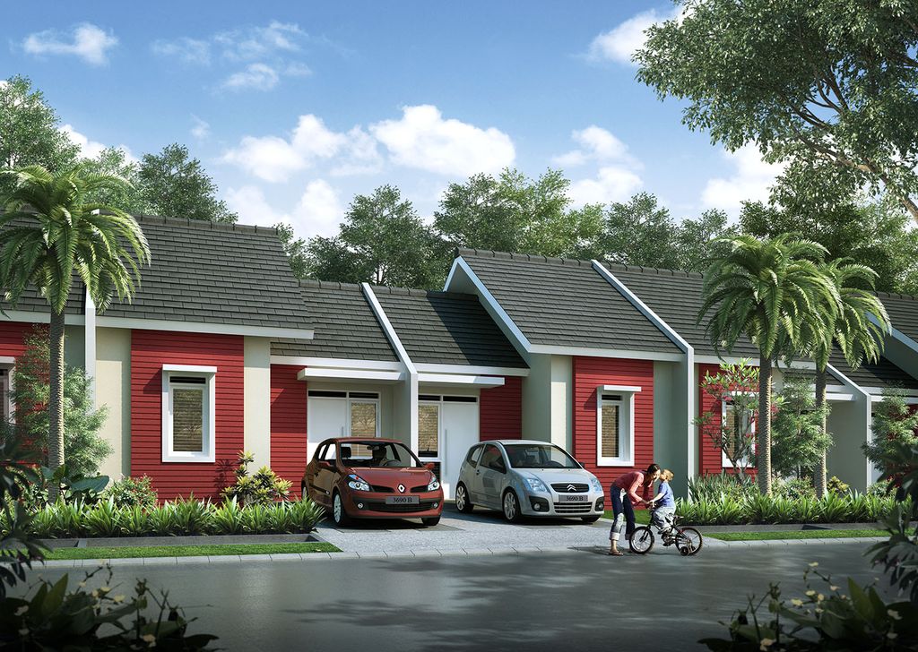 foto tampak rumah tipe Tectona 2b perumahan CitraIndah City