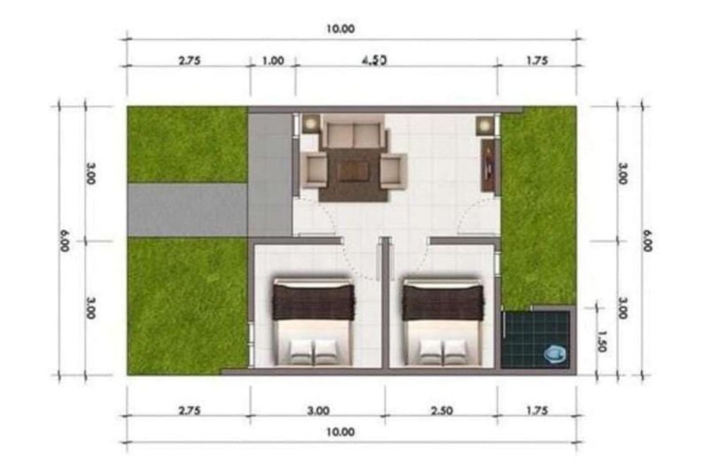 foto denah rumah tipe 36/60 perumahan ROYAL NYALARAN 4