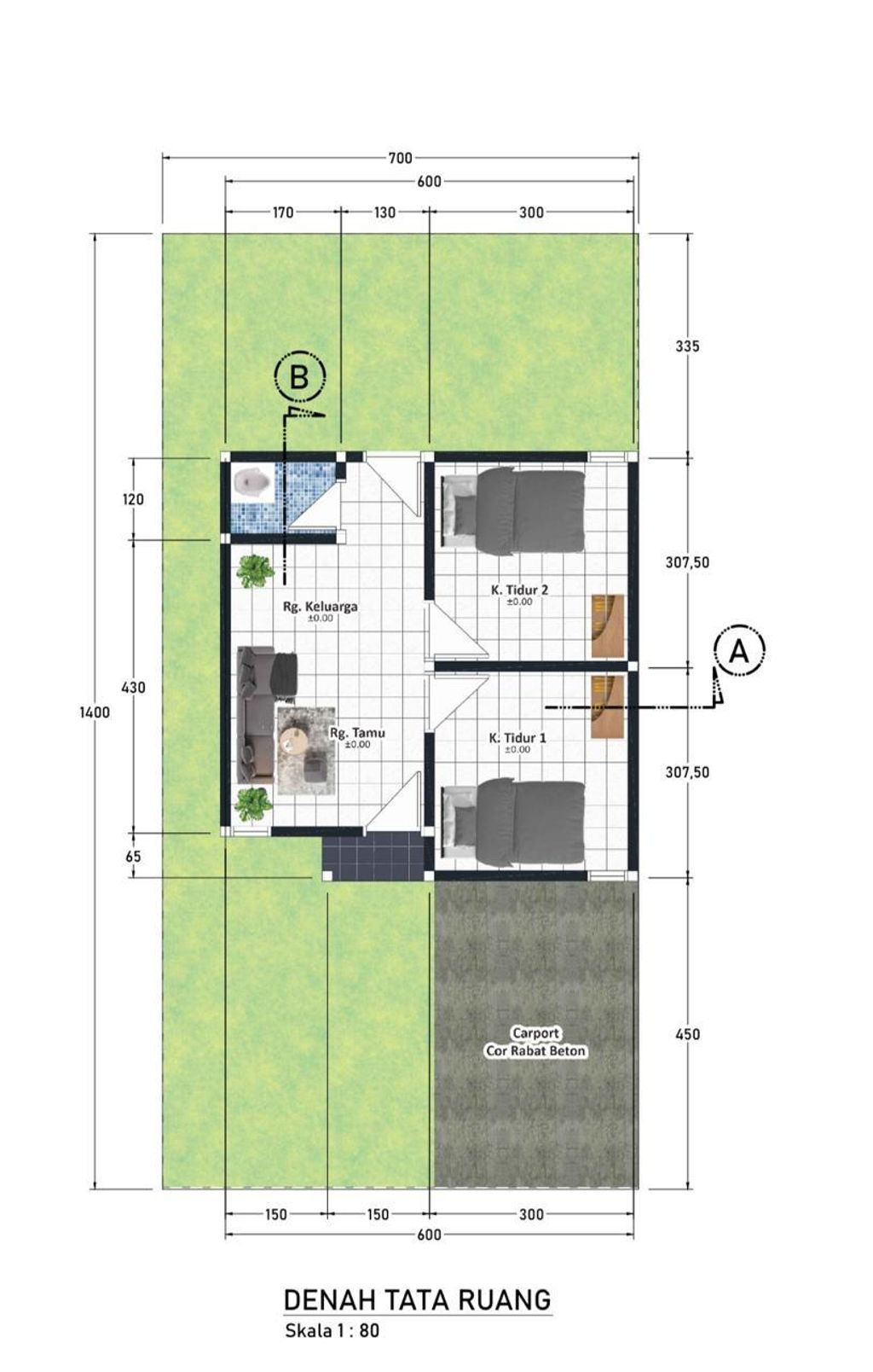 foto denah rumah tipe RUMAH perumahan FALAIS LIVING