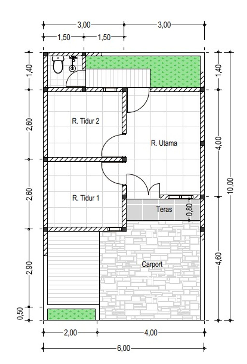 foto denah rumah tipe SUBSIDI perumahan GRAND TIMMARECON