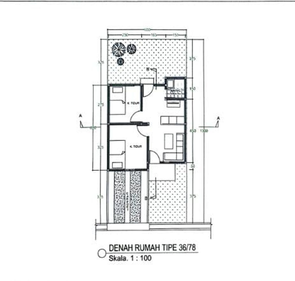 foto denah rumah tipe 36 perumahan BATANGANAI CITY RESIDENCE III