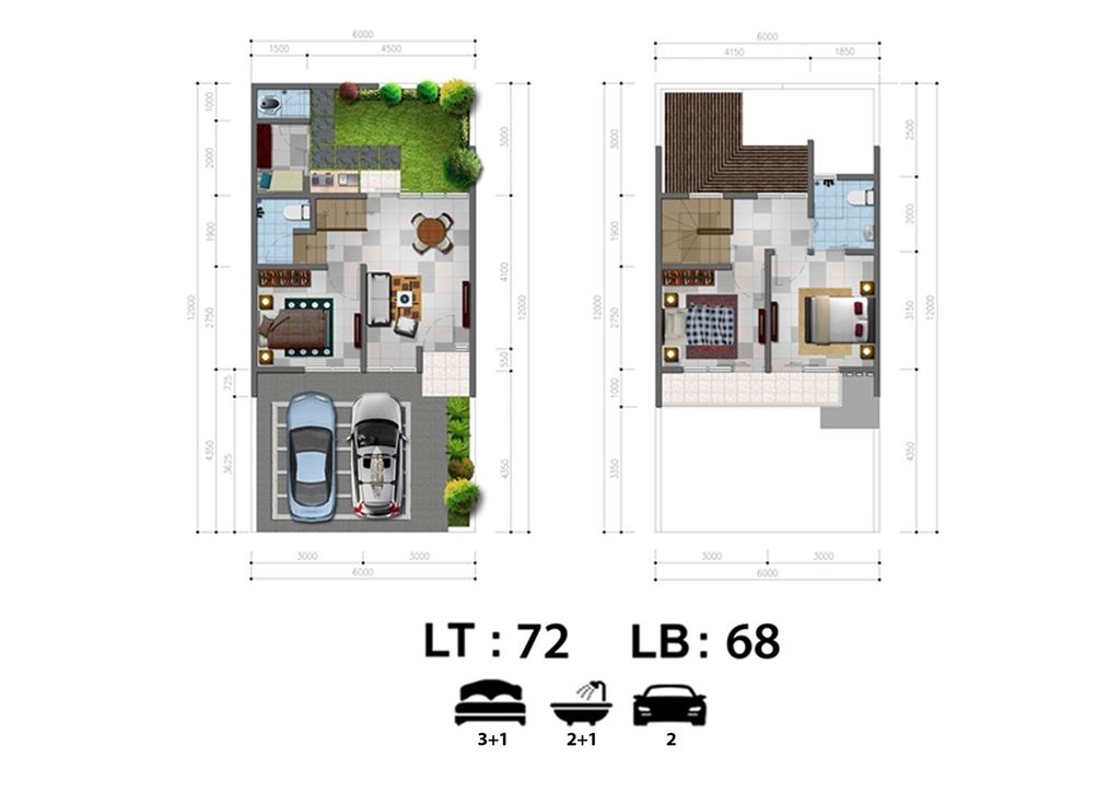 foto denah rumah tipe JASMINE perumahan GOLDEN PARK 2