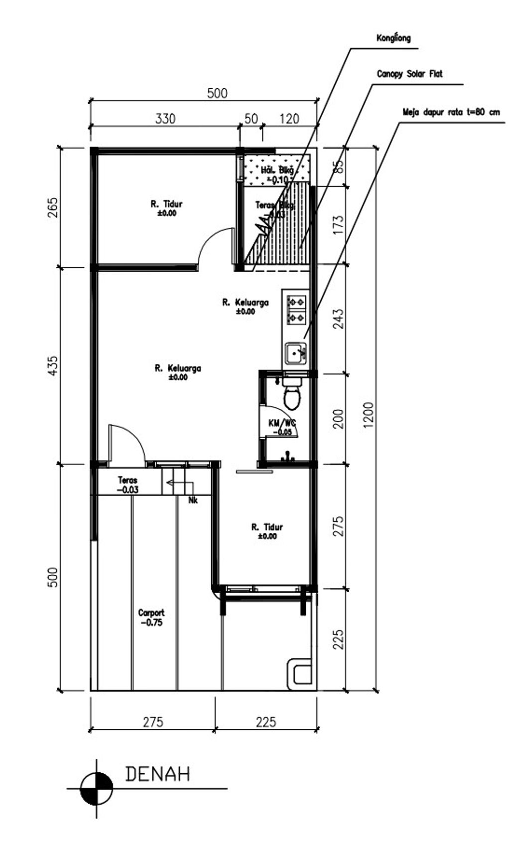 foto denah rumah tipe 38 1 lantai (423) perumahan G-Land Ciwastra Park 2