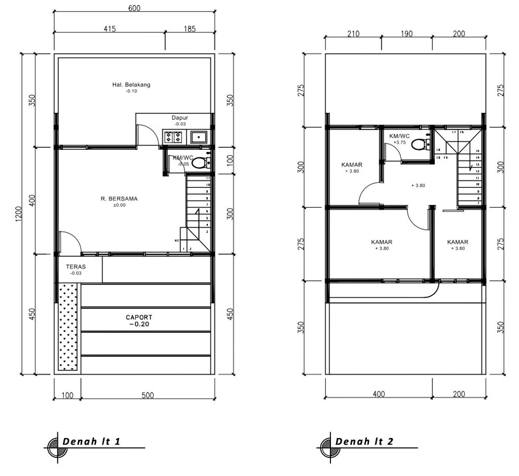 foto denah rumah tipe 60 Compact 3 Kamar HC (567) perumahan G-Land Katapang Residence 1