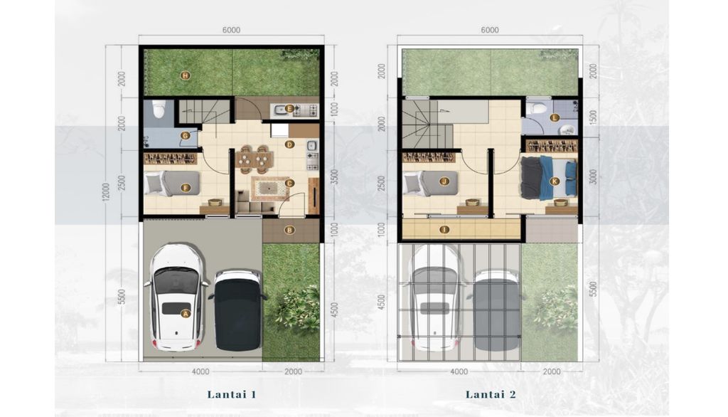 foto denah rumah tipe ANVAYA 56/78 (JAN 26) perumahan Cluster Sriwijaya - Darmawangsa Residence Bekasi