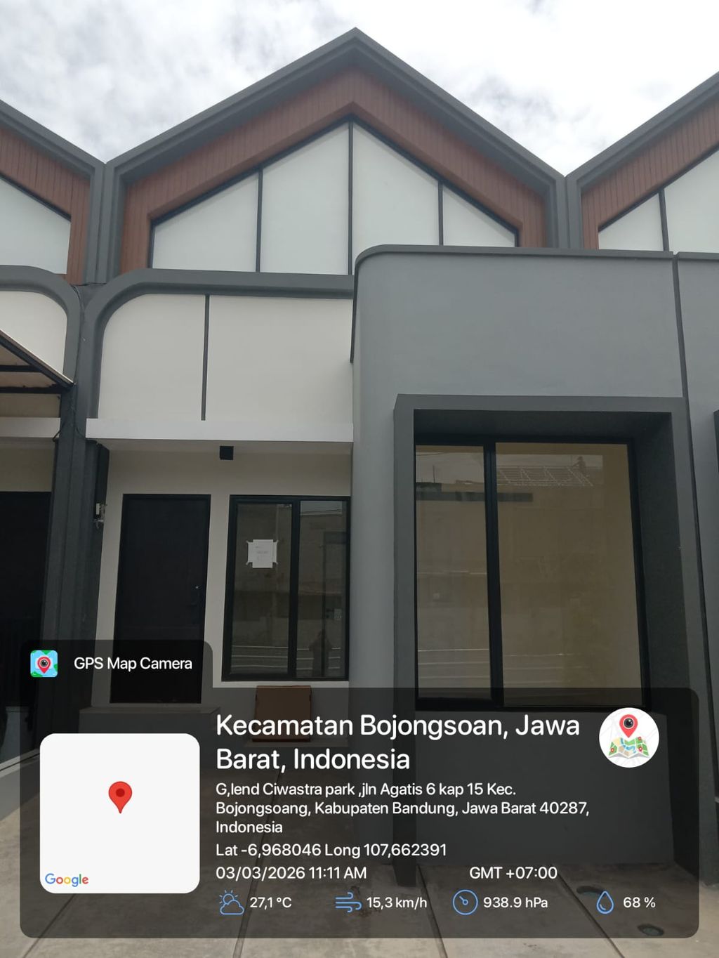 foto tampak rumah tipe 38 1 lantai (423) perumahan G-Land Ciwastra Park 2
