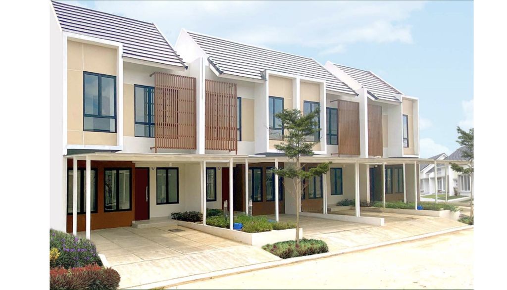 foto tampak rumah tipe SRIKANDI 55/117 perumahan Cluster Sriwijaya - Darmawangsa Residence Bekasi