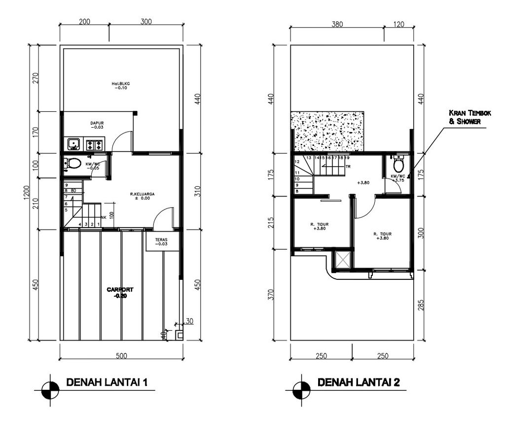 foto denah rumah tipe 38 Compact 2 Kamar HC (474) perumahan G-Land Ciwastra Park 2