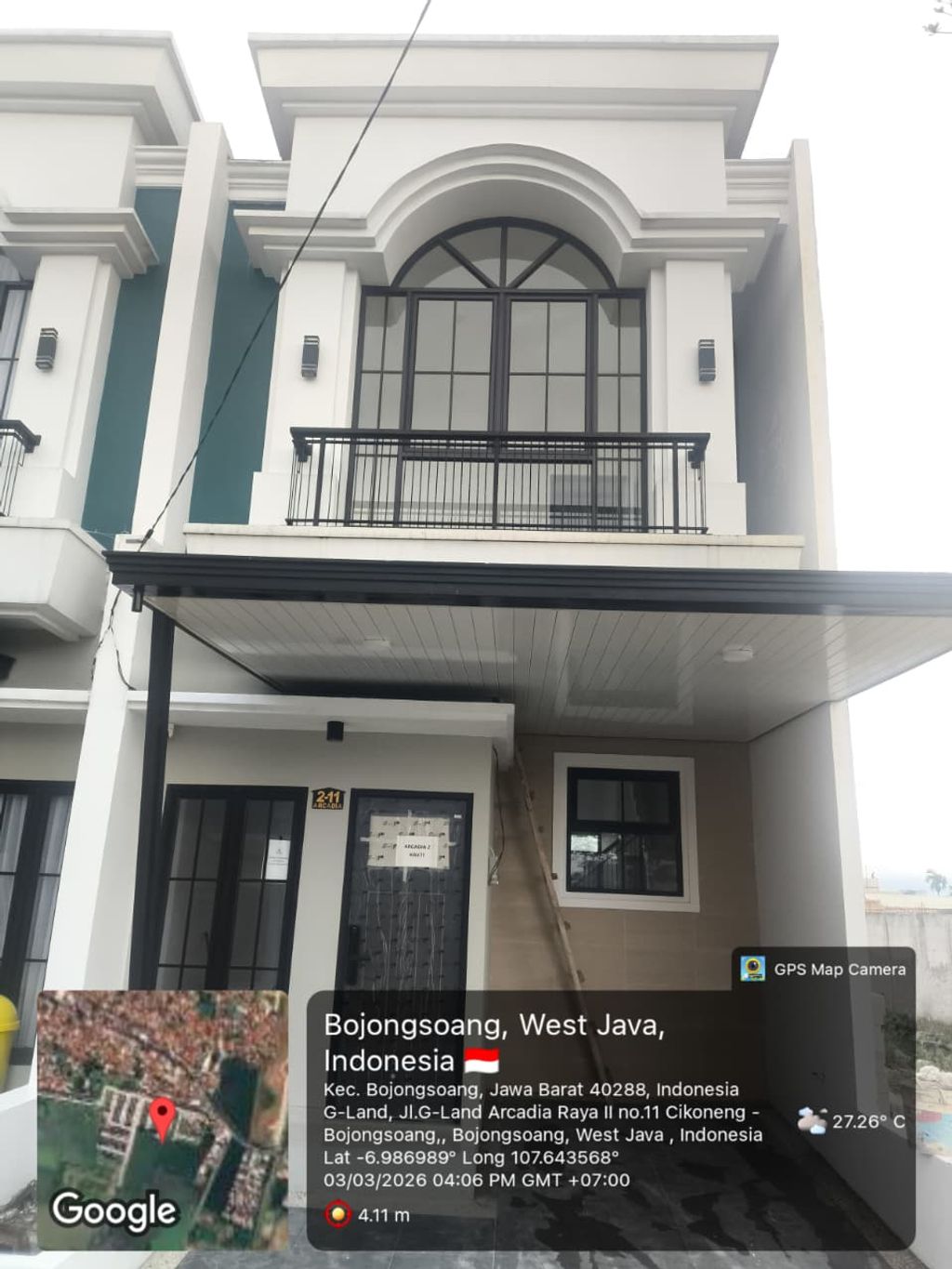 foto tampak rumah tipe 63 New Compact HC Classic (3KT) (678) perumahan G-Land Arcadia Buahbatu