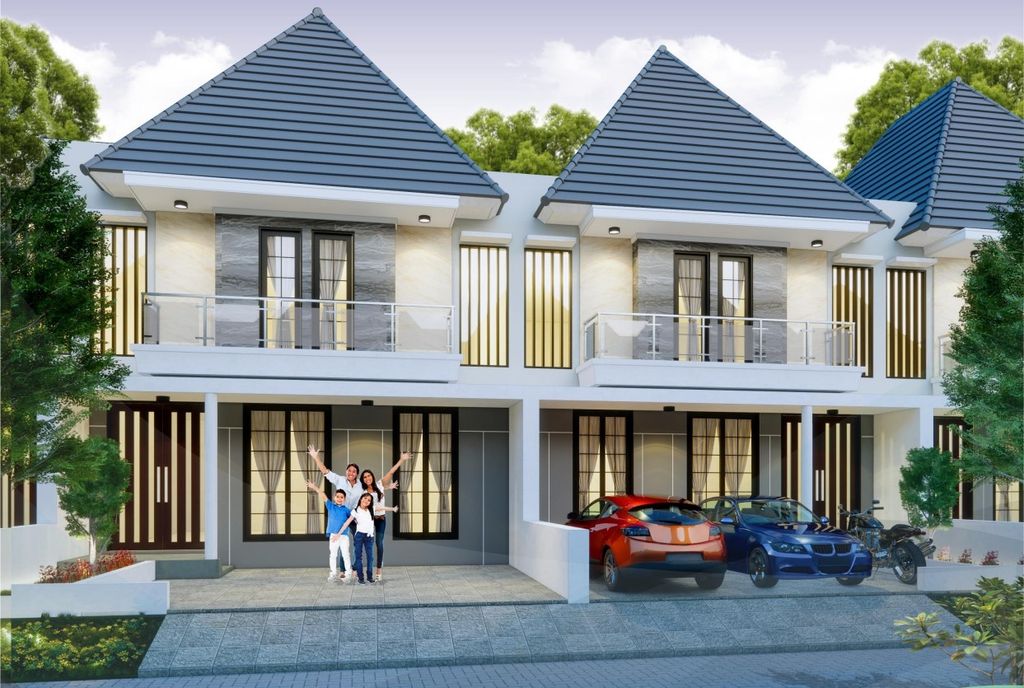 foto tampak rumah tipe AMARYLIS (1837) perumahan NATURA RESIDENCES