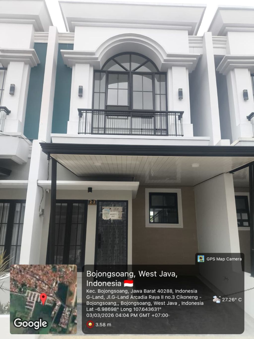 foto tampak rumah tipe 63 New Compact HC Classic (3KT) (674) perumahan G-Land Arcadia Buahbatu