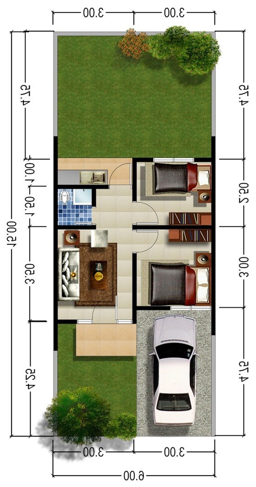foto denah rumah tipe 45/142 perumahan METRO REGENCY