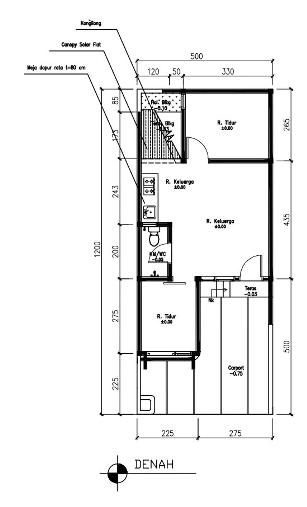 foto denah rumah tipe 38 1 lantai (401) perumahan G-Land Ciwastra Park 2