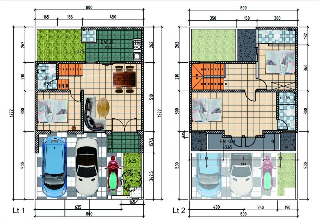 foto denah rumah tipe AMARYLIS (1837) perumahan NATURA RESIDENCES
