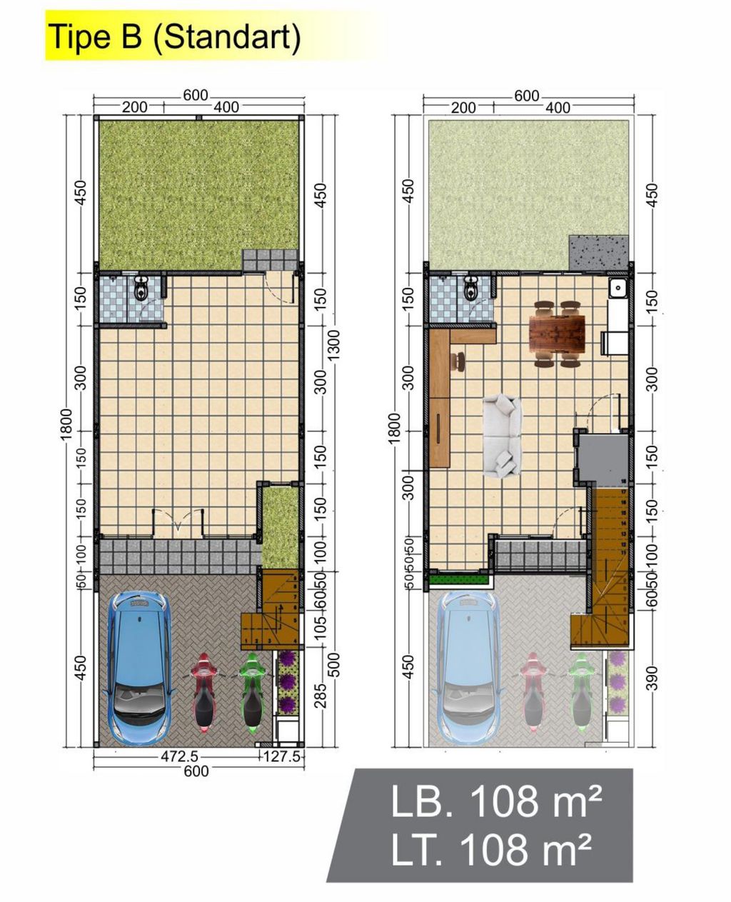 foto denah rumah tipe SHOWHOUSE (DD) STANDART perumahan NATURA RESIDENCES