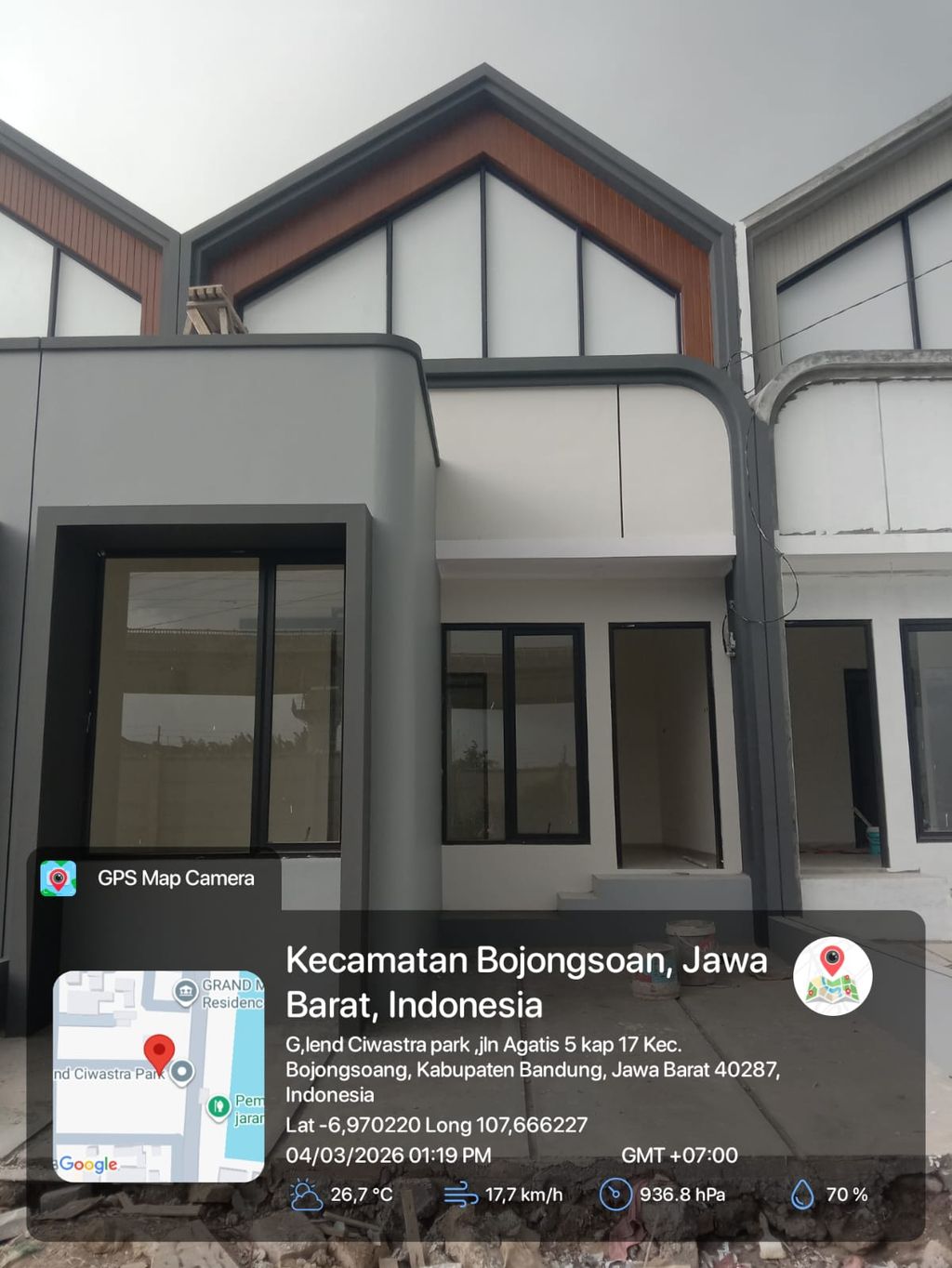 foto tampak rumah tipe 38 1 lantai (401) perumahan G-Land Ciwastra Park 2