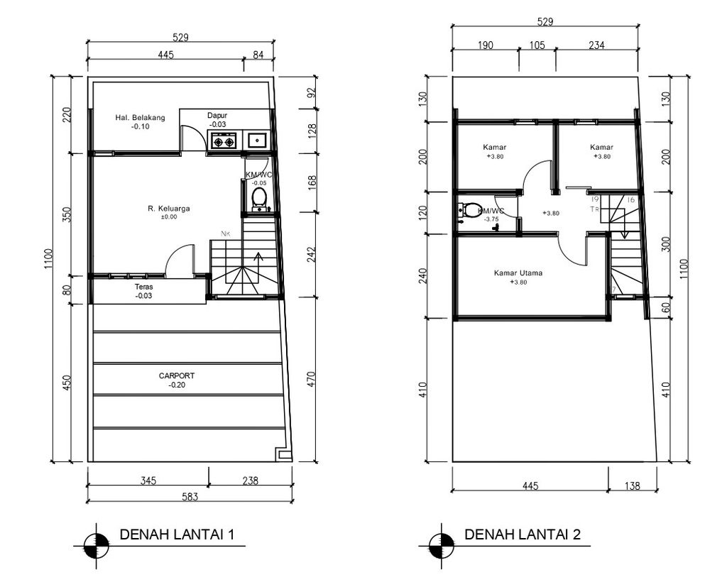 foto denah rumah tipe 51 Compact 3 Kamar HC (542) perumahan G-Land Ciwastra Park 2
