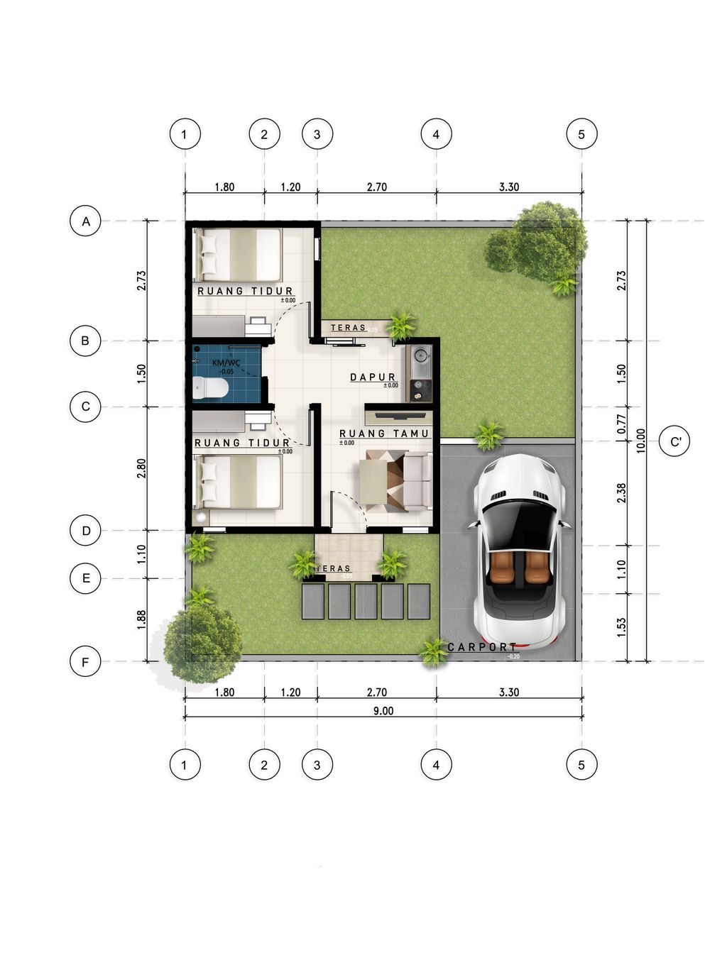 foto denah rumah tipe 33 perumahan ARZETHA PARK