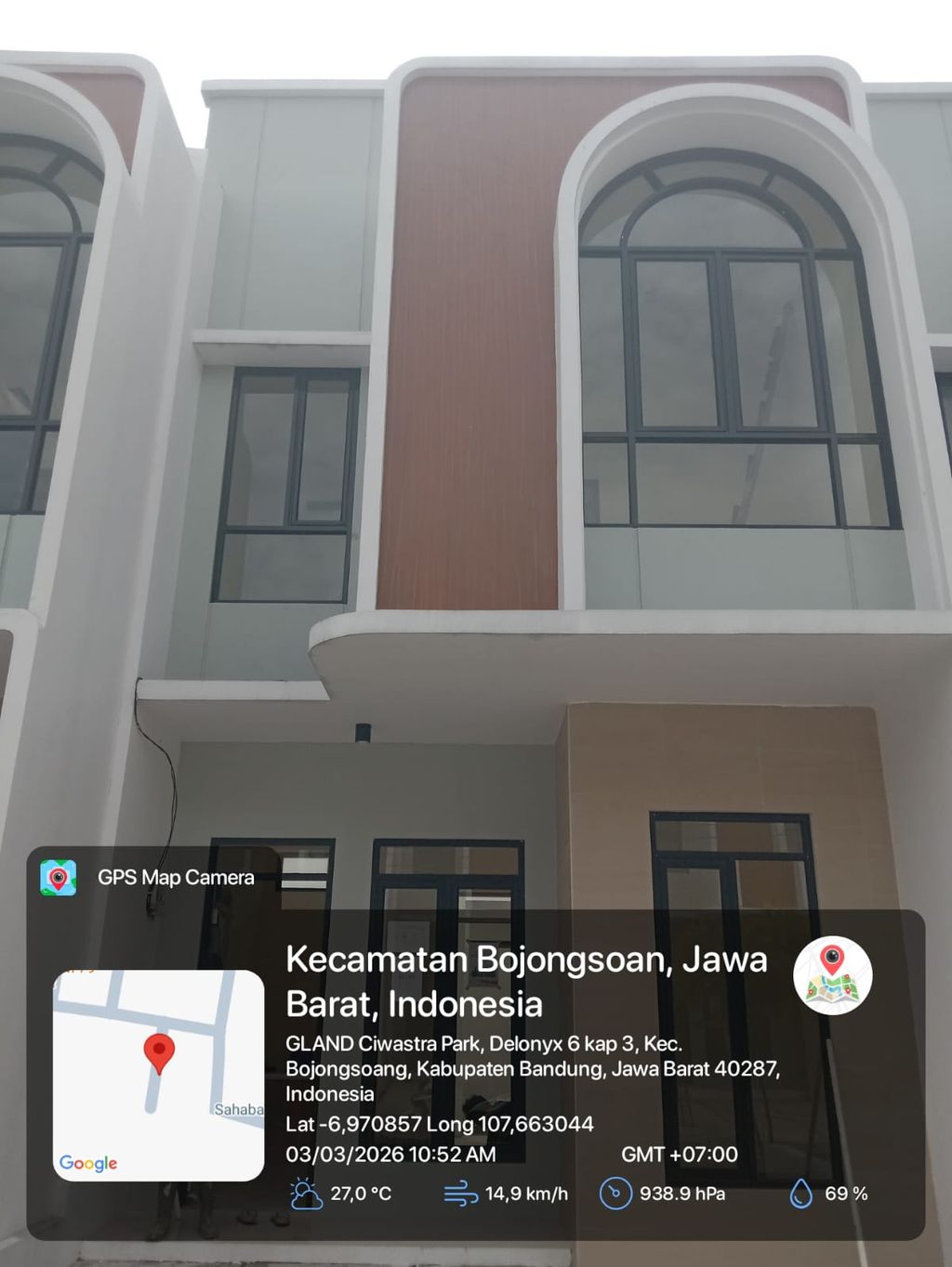 foto tampak rumah tipe 43 Compact 3 Kamar HC (496) perumahan G-Land Ciwastra Park 2