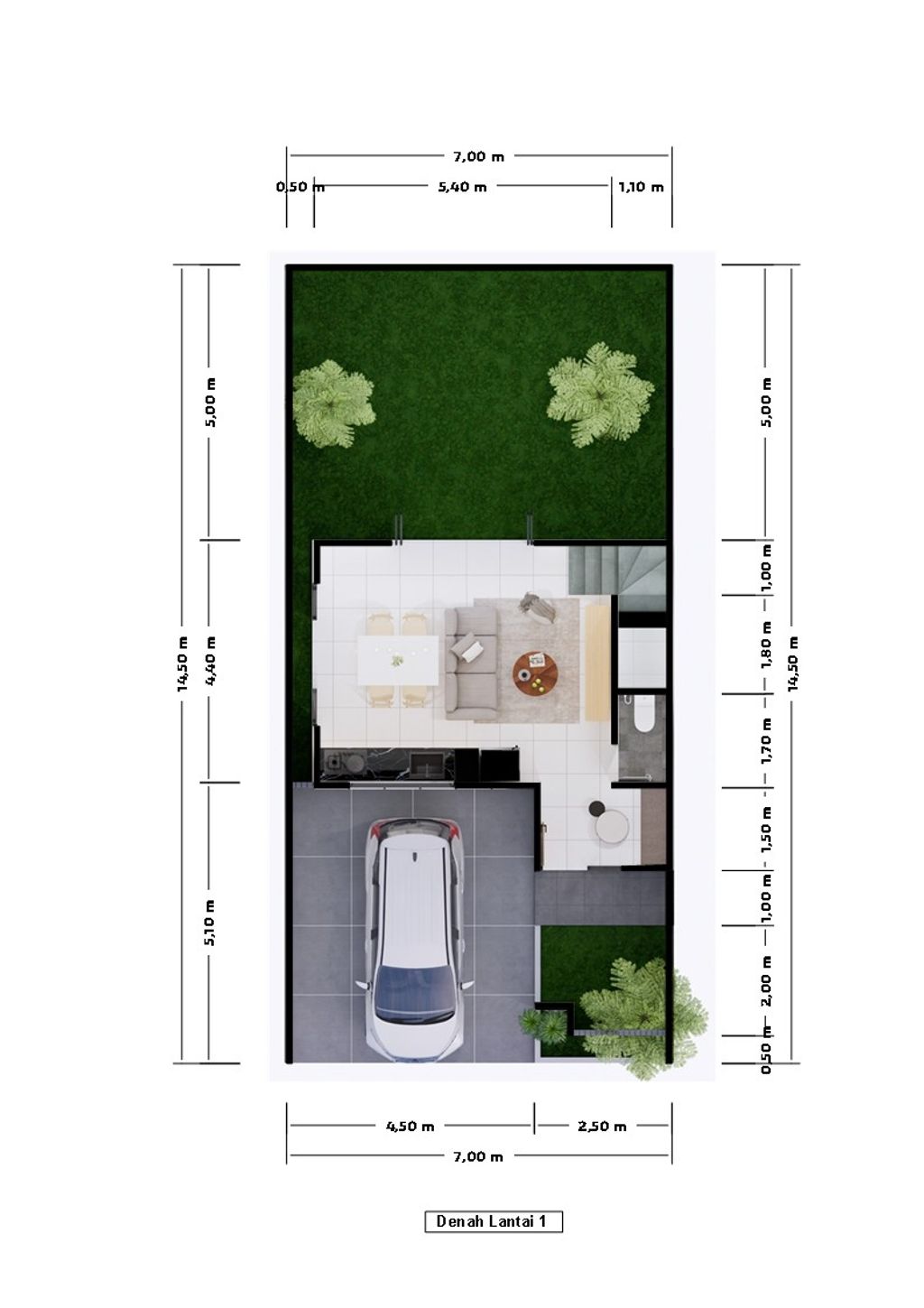 foto denah rumah tipe Verbena Lux perumahan Jassin Residence