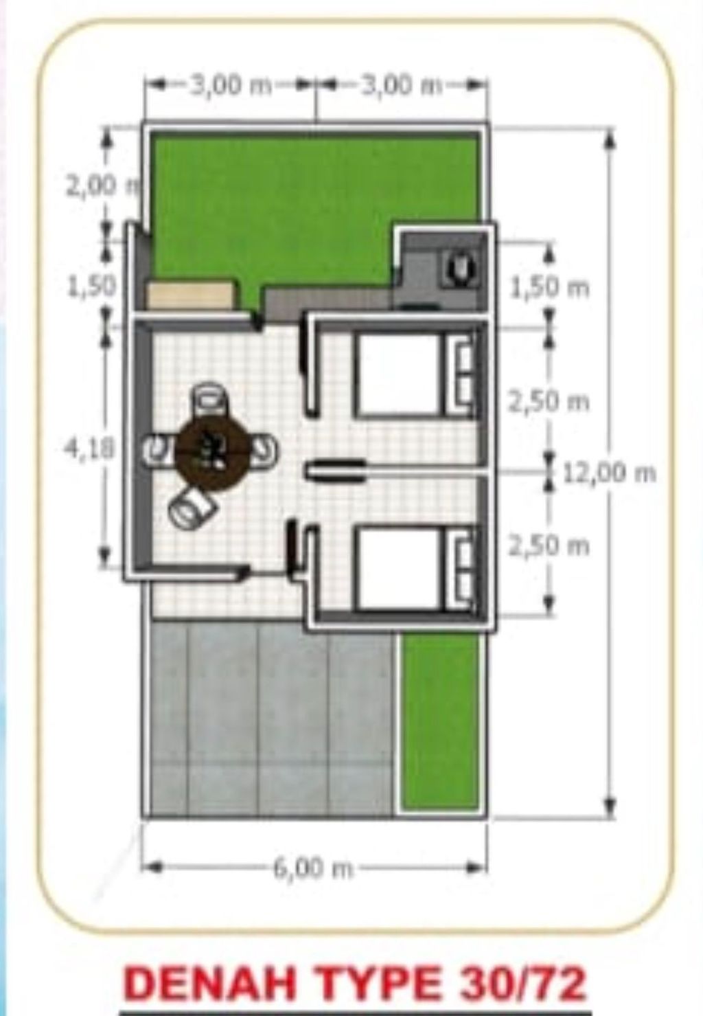foto denah rumah tipe 72 perumahan Sayap emas residence2