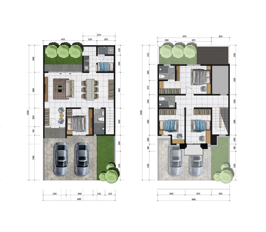 foto denah rumah tipe Carnation perumahan CITRALAND CITY KEDAMEAN