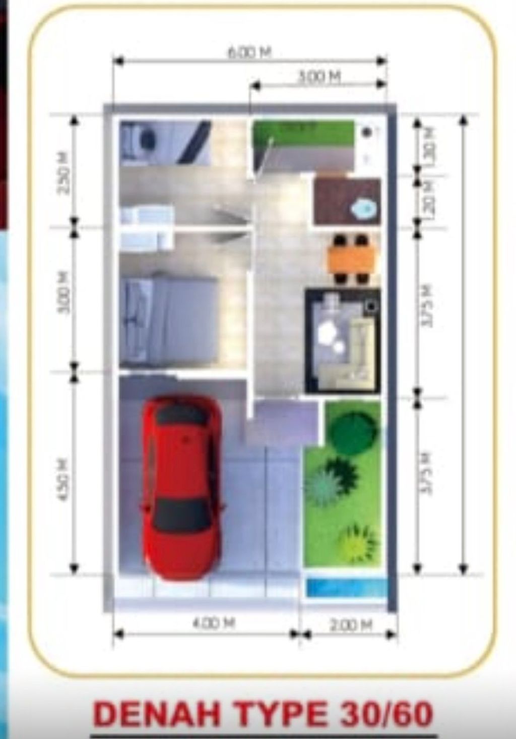 foto denah rumah tipe 60 perumahan Sayap emas residence2