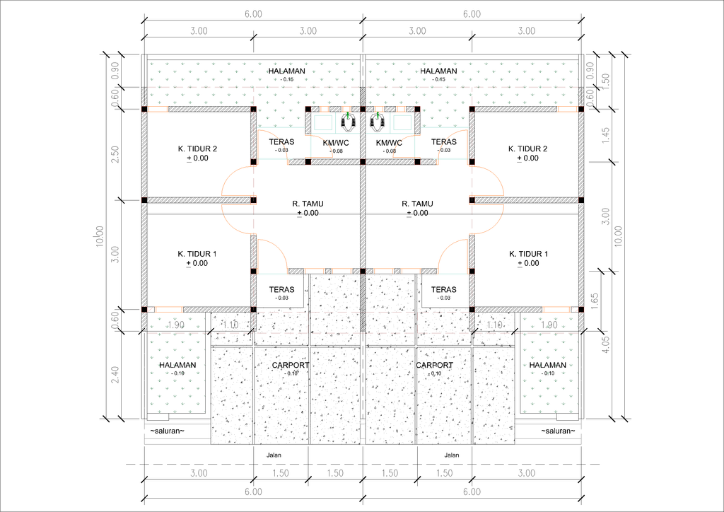 foto denah rumah tipe P02-7 (C-2026) perumahan Kepuren Residence (Pelawad)