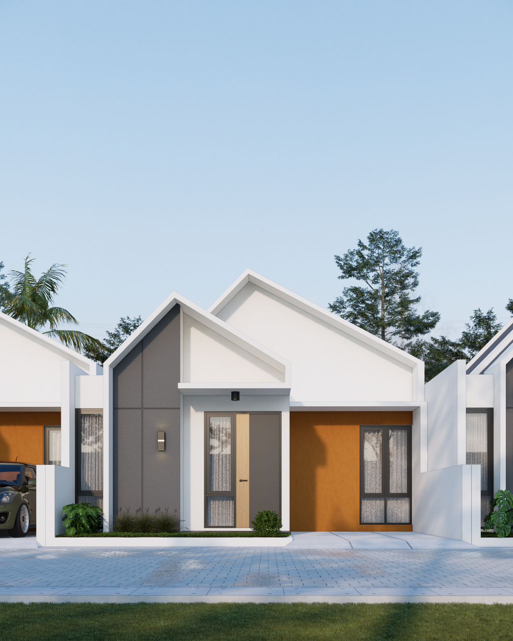 foto tampak rumah tipe Albarack perumahan Jassin Residence