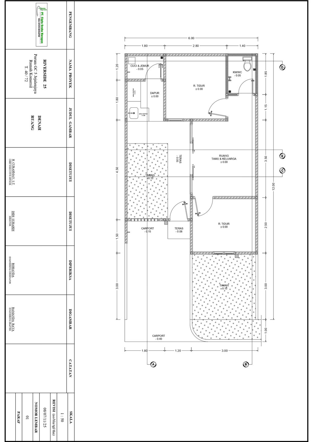 foto denah rumah tipe GRAHA CIPTA 5 CLUSTER PINUS perumahan GRAHA CIPTA 5 BLOK J