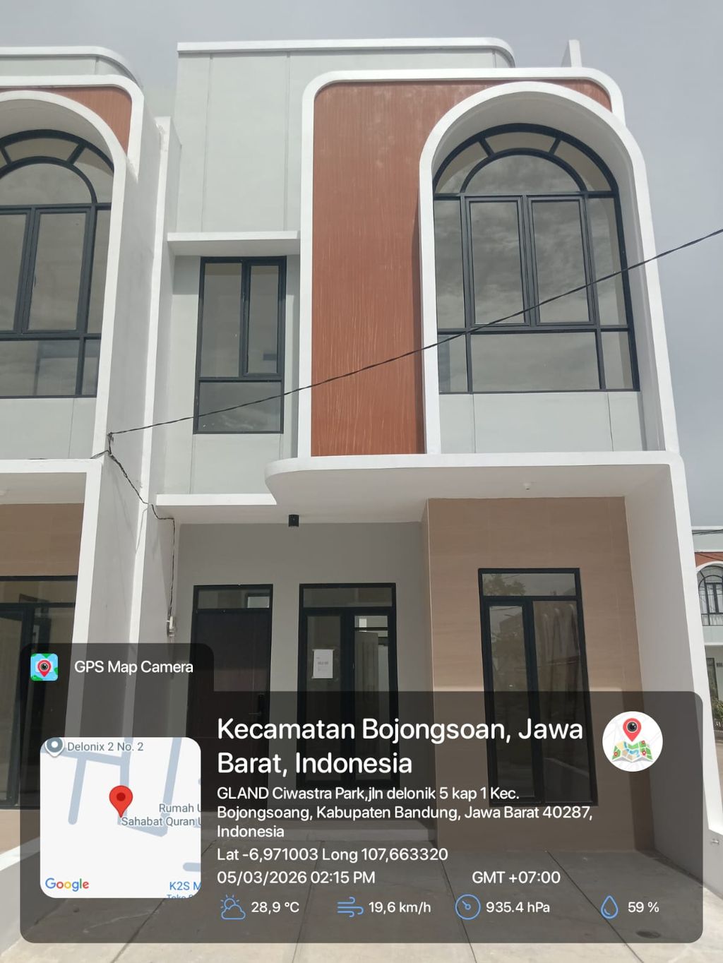 foto tampak rumah tipe 43 Compact 3 Kamar HC (537) perumahan G-Land Ciwastra Park 2