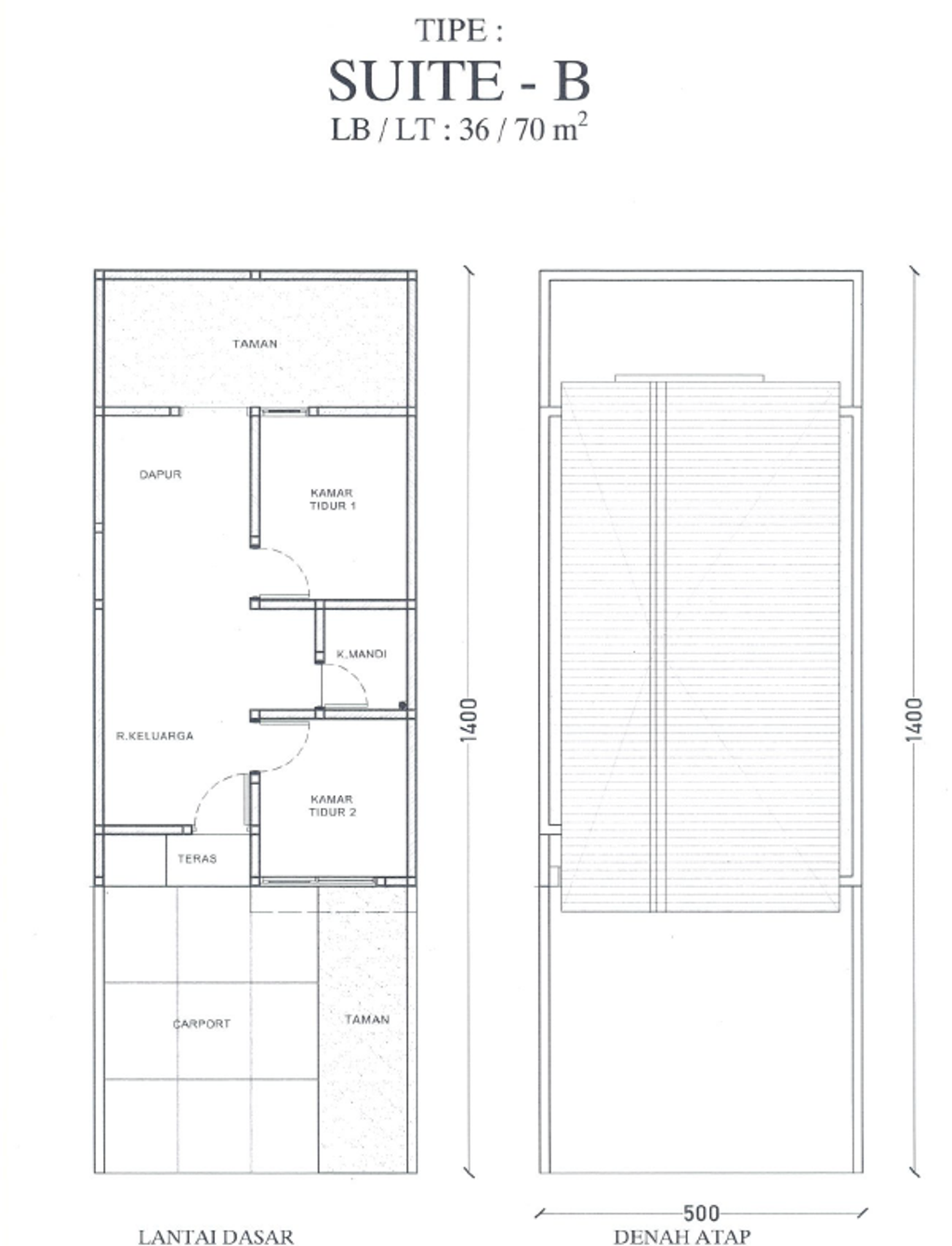 foto denah rumah tipe SUITE B perumahan MAESTRIA RESIDENCE