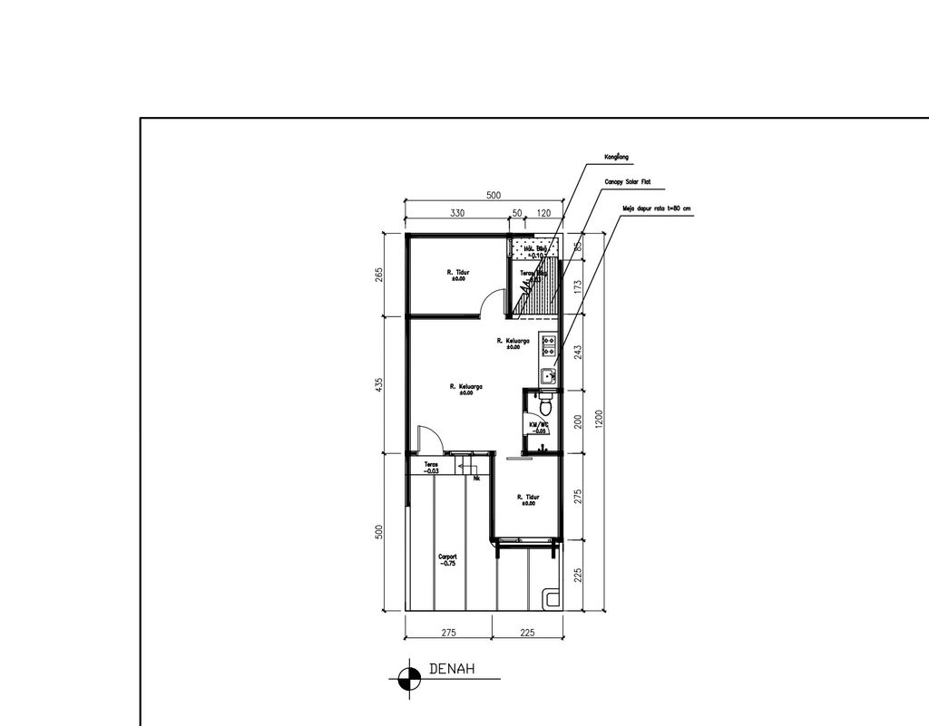 foto denah rumah tipe 38 1 lantai (411) perumahan G-Land Ciwastra Park 2