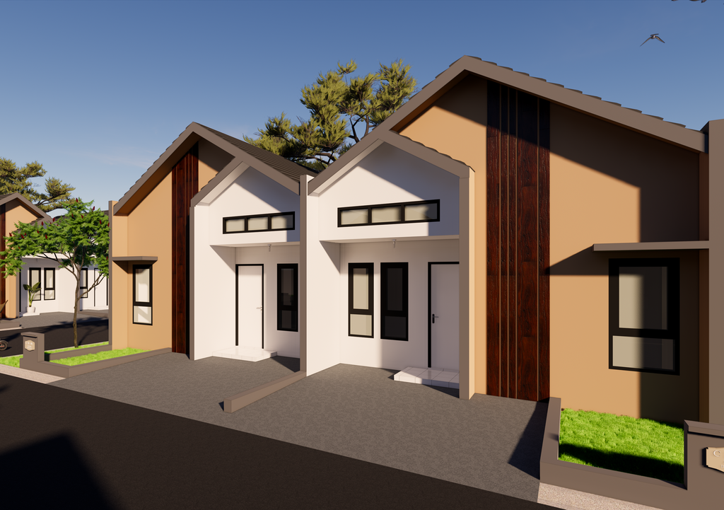 foto tampak rumah tipe P02-7 (C-2026) perumahan Kepuren Residence (Pelawad)